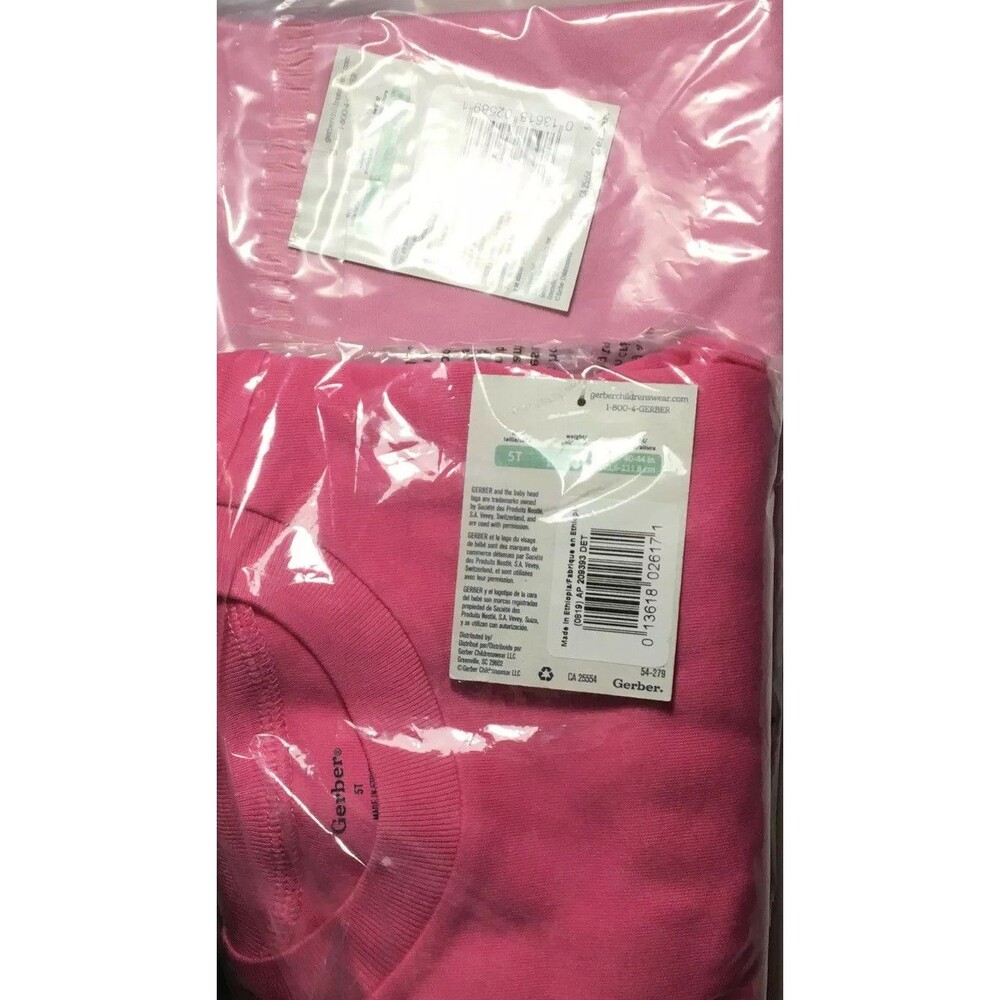 Gerber premium short sleeve T-shirts size 5T. 1 Hot Pink And 1 light Pink. 2 